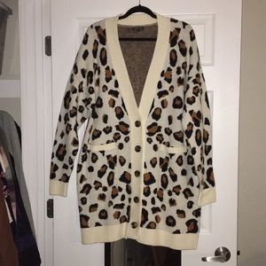 Leopard Print Oversized Cardigan